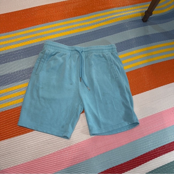Forever 21 Light Blue Drawstring Sweat Shorts Men’s Size Medium - Picture 1 of 3